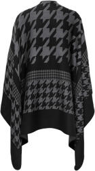Tchibo - Poncsó jacquard tyúkláb-mintával - fekete
