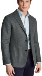 Charles Tyrwhitt Unstructured Wool Twill Jacket - Grey - Slim fit 42L/52L