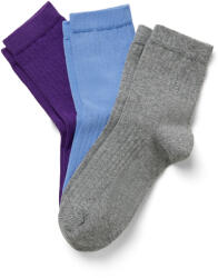 Tchibo - 3 pár bordás kötésű zokni - nő - méret 35-38 - kék