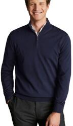 Charles Tyrwhitt Merino Zip Neck Jumper - Navy - S