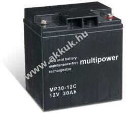 MULTIPOWER Ólom akku 12V 30Ah Multipower típus MP30-12C ciklusálló, ciklikus