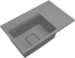 Gamma Quadro 8151 jobbos gránit mosogató, szifonnal, szürke, beépíthető (ZLE000188)