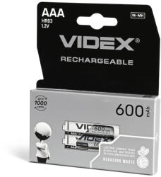 Videx Nikkel-metálhidrid elem 1.2V 600mAh AAA 2 db VIDEX (VIDBAT0240)