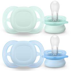 Philips Set 2 suzete Philips Avent Ultra Start SCF075/02, ortodontice, fara BPA, 0-2 luni (Verde/Albastru) (SCF075/02)