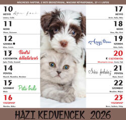T-Calendar T-Calender Lemeznaptár 22x22 cm Mágneses Házi Kedvencek 2027 (L03984002)