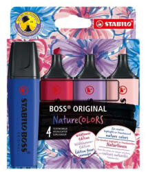 STABILO Szövegkiemelő készlet, 2-5 mm, STABILO "BOSS original NatureCOLORS Wildflowers", 4 különböző szín (COTST70411035)