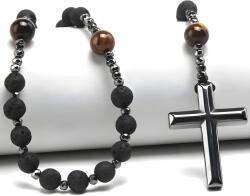 HARAHU Colier Rozariu MC-38846 - Negru / Maro KP38846