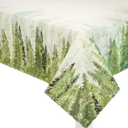 Kert és Otthonbolt Fenyőerdő, arany lurexes gépi gobelin asztalterítő, 137 x 180 cm (J1274137X180A)