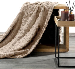  Fonott mintás puha plüss takaró Bézs 150x200 cm (453759)