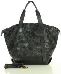 Marco Mazzini Női bőr shopper táska | fekete