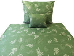  3 részes pamut ágynemű huzat szett - 140x200 cm / pasztell zöld levél mintás