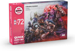 AK Interactive QUICK PAINT SET - 72 QUICK GEN COLORS (+2 MEDIUM 18ML +2 FREE BRUSHES) (AK17602)