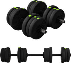 SPORTNOW 2 az 1-ben szett 2 db súlyzóval, átalakítható rúddal, összsúly 20 kg színes