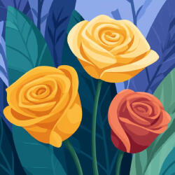 Alkotásutca Színes rózsák - Számfestő készlet kereten 40x40