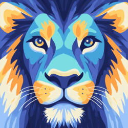 Alkotásutca Absztrakt oroszlán - Számfestő készlet kereten 40x40