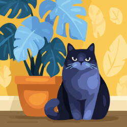 Alkotásutca Szoba cica 2 - Számfestő készlet kereten 40x40