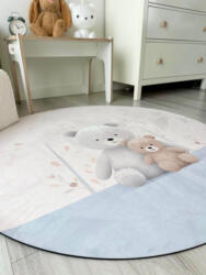  Játszószőnyeg gyerekeknek - puha tapintású, mikroszálas anyagból, gumialjú - kör 118cm - Mackók (557427)