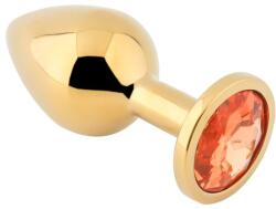 Guilty Toys Plug Anal Metalic Auriu cu Piatra Decorativa, 7 cm
