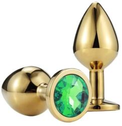 Passion Labs Anal Plug Metallic Buttplug, Small, Gold/Dark Green