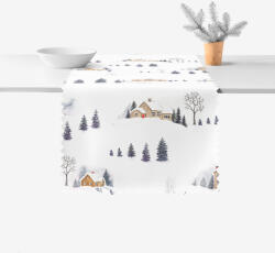 Goldea karácsonyi teflonbevonatú asztali futó - téli táj 35x180 cm
