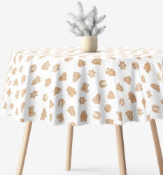 Goldea karácsonyi kör alakú teflonos terítő - mézeskalácsok Ø 130 cm