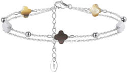 BeSpecial Bratara argint 925 placata cu rodiu cu pandantive din sidef Trifoi cu Patru Foi (BRR02)