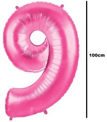 Balloons4party Balon folie cifra 9 roz 100cm
