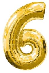 Balloons4party Balon folie cifra 6 auriu gold 100cm