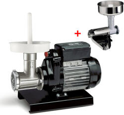 REBER Pachet - Masina de tocat carne nr. 5, Reber 9502 N, 400 W, 30-50 kg h, vas plastic + Accesoriu stors rosii Reber 8710 N, nr. 3, accesorii inox (61302+59545) Masina de tocat manual