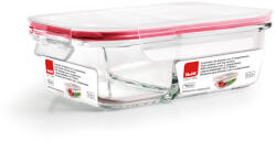 ibili Caserola cu 2 compartimente Ibili, sticla borosilicata, 20x15x7 cm, 0.95 l, transparent rosu (IB-754120)