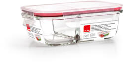 ibili Caserola cu 2 compartimente Ibili, sticla borosilicata, 17.5x12.7x6 cm, 0.6 l, transparent rosu (IB-754110)