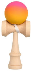 Flippy Jucarie Interactiva Kendama, Flippy, din Lemn, 18 cm, Joc de Indemanare pentru Copii si Adulti, Model Gradient 13, Roz Portocaliu Galben (teo-161604)