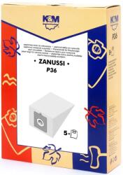 K&M Sac aspirator Zanussi 3321, 3341, hartie, 5X saci, K&M, ambalaj deteriorat (ADS-DUSTBAG-P36-PAP-K&M)