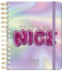 PLANALL Határidõnapló PLANALL Midi B/6 heti spirálos keményfedelű gumis Nice 2026 (21576) - tonerpiac