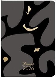 PLANALL Zsebnaptár PLANALL B/6 heti álló fehér lapos aranyozott Gold Touch 2026 (21550) - tonerpiac