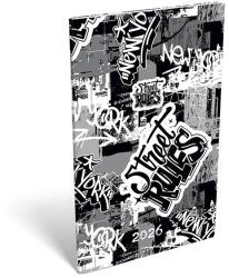 LIZZY CARD Zsebnaptár LIZZY CARD A/6 heti papírborítós Street rules 2026 (21712) - tonerpiac