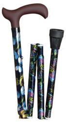  Összecsukható, 4 részes, állítható magasságú divatos járóbot csuklópánttal, Fashion, Pillangó