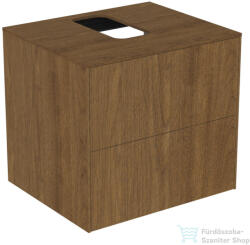 Ideal Standard CONCA 60, 2x50, 5 cm-es 2 fiókos szekrény kivágott lappal, mosdó nélkül, Dark walnut T3940Y5 (T3940Y5)