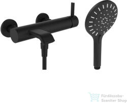 Laufen MEDA kádtöltő csaptelep zuhanyszettel, PVD matt titán fekete HF506660428600 (HF506660428600)
