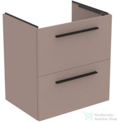 Ideal Standard I. LIFE A 60x44 cm-es 2 fiókos fali szekrény mosdó és fogantyú nélkül, Greige matt T5255NH (T5255NH)