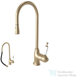 Bugnatese OXFORD kihúzható zuhanyfejes mosogató csaptelep, matt bronz 6395BO (6395BO)