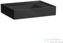 Laufen Kartell By Laufen 60x46 cm-es 2 csaplyukas mosdó jobb oldali polccal, speciálisan fedett lefolyóval, fényes fekete H8103340208151 (H8103340208151)