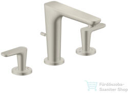 Hansgrohe AXOR CITTERIO C 3 üléses mosdó csaptelep rombuszmetszéses fogantyúval, automata leeresztővel, rozsdamentes acél hatású 49061800 (49061800)