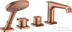 Hansgrohe AXOR CITTERIO 4 üléses peremre szerelhető termosztátos kádtöltő csaptelep, szálcsiszolt vörös arany hatású 36411310 (36411310)