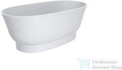 LunArt Lucy 160x81 cm-es szabadon álló öntöttmárvány kád szifon nélkül, matt fehér 5999123011282 (5999123011282)