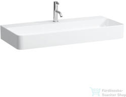 Laufen Val SaphirKeramik 95x42 cm-es csiszolt aljú mosdó túlfolyó nélkül, matt fehér H8162877571111 (H8162877571111)
