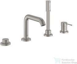 GROHE ESSENCE 4 üléses kádtöltő csaptelep zuhanyszettel, alaptest nélkül, Supersteel 25251DC1 (25251DC1)