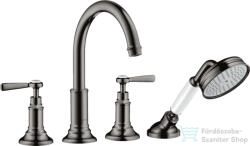 Hansgrohe AXOR MONTREUX 4 üléses peremre szerelhető kádtöltő csaptelep, polírozott fekete króm 16550330 (16550330)
