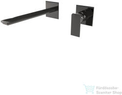 Bugnatese ATELIER falsík alatti mosdócsaptelep 21, 5 cm-es kifolyóval, belső egységgel, click-clack leeresztővel, PVD fekete 9446SCPT (9446SCPT)