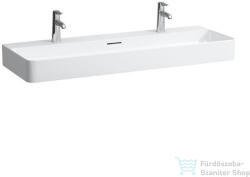 Laufen Val SaphirKeramik 120x42 cm-es mosdó 2 csaplyukkal, LCC Active bevonattal, H810289A001071 (H810289A001071)